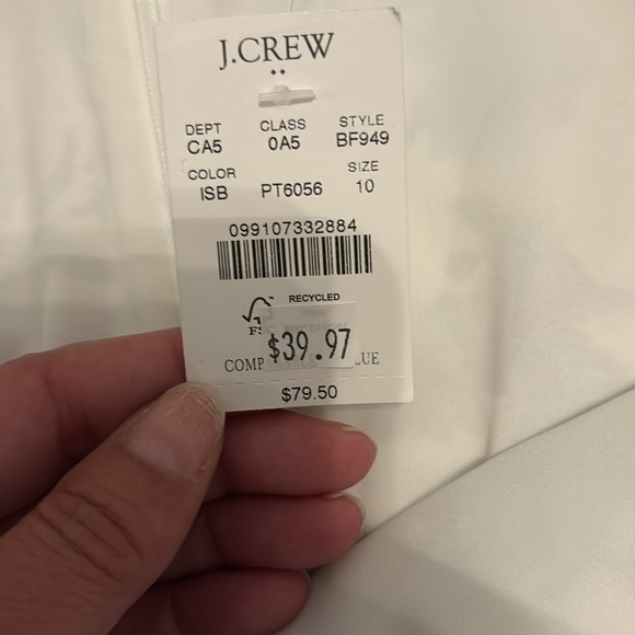 J. Crew Blue and Cream Pencil Skirt NWT - Picture 4 of 5